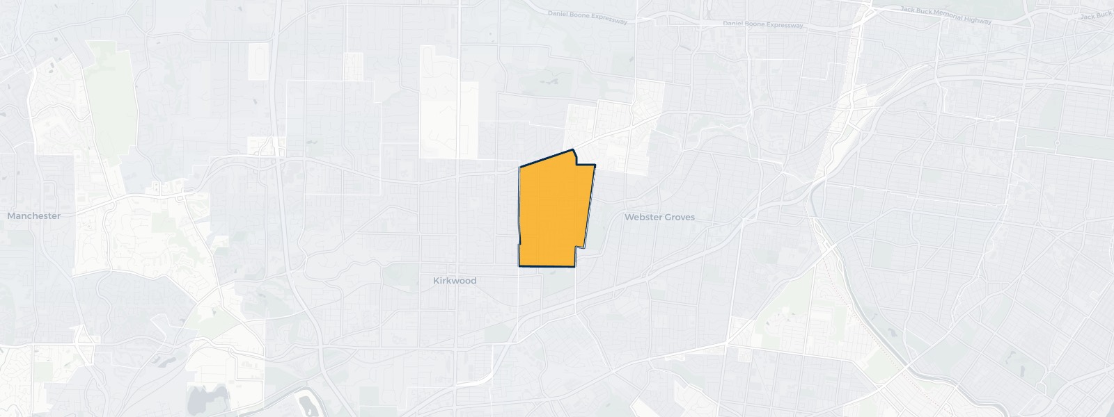 Map of Glendale, Missouri highlighted within St. Louis County — Better Rate Mortgage neighborhood guide showing a $505,317 median home price.