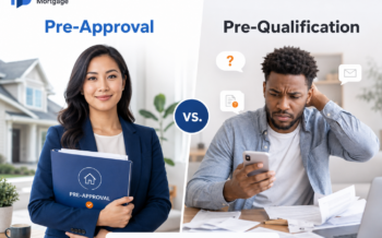 Mortgage pre-approval vs. pre-qualification for St. Louis buyers — a confident buyer holding a Better Rate pre-approval letter beside a stressed buyer with only a prequalification.